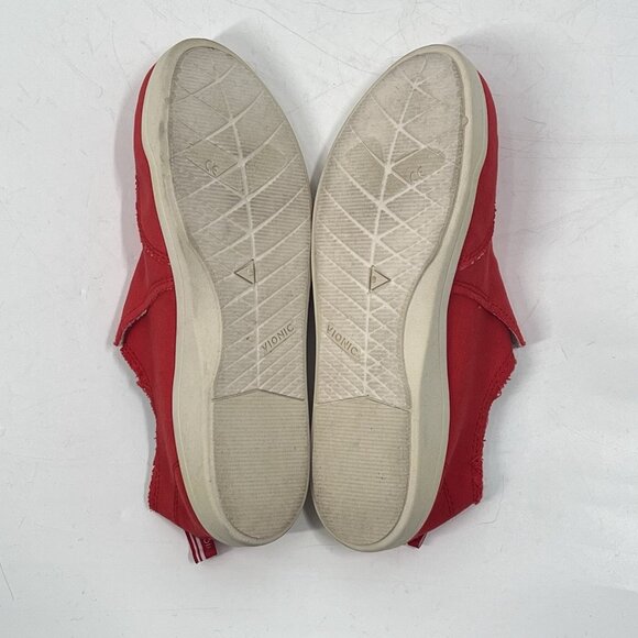 Vionic Malibu Beach Canvas Slip On Shoes Red Sz 8 Casual Travel - Picture 7 of 7